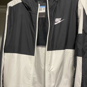 Nike Black and White Colorblock Windbreaker Jacket